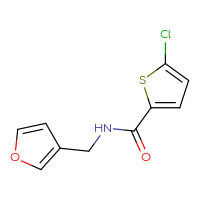 Chemical structure of 5-chloro-N-[(furan-3-yl)methyl]thiophene-2-carboxamide - CSSB00026242695