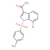 Chemical structure of 1-[7-bromo-1-(4-methylbenzenesulfonyl)-1H-indol-3-yl]ethan-1-one - CSSB21332129052