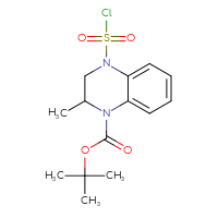 Chemical structure of tert-butyl 4-(chlorosulfonyl)-2-methyl-1,2,3,4-tetrahydroquinoxaline-1-carboxylate - CSSB14975670346