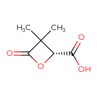 Chemical structure of (2R)-3,3-dimethyl-4-oxooxetane-2-carboxylic acid - CSSB06775927348