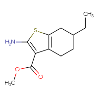 Chemical structure of methyl 2-amino-6-ethyl-4,5,6,7-tetrahydro-1-benzothiophene-3-carboxylate - CSSB00000292468