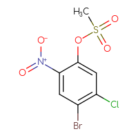Chemical structure of 4-bromo-5-chloro-2-nitrophenyl methanesulfonate - CSSB15101354022