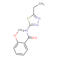 Chemical structure of N-(5-ethyl-1,3,4-thiadiazol-2-yl)-2-methoxybenzamide - CSSB00046267562