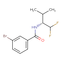 Chemical structure of 3-bromo-N-[(2R)-1,1-difluoro-3-methylbutan-2-yl]benzamide - CSSB02163403989