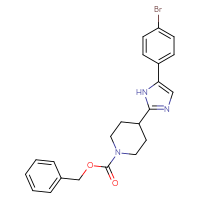 Chemical structure of benzyl 4-[5-(4-bromophenyl)-1H-imidazol-2-yl]piperidine-1-carboxylate - CSSB03496574885