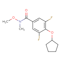 Chemical structure of 4-(cyclopentyloxy)-3,5-difluoro-N-methoxy-N-methylbenzamide - CSSB21151591185
