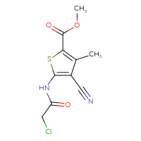 Chemical structure of methyl 5-(2-chloroacetamido)-4-cyano-3-methylthiophene-2-carboxylate - CSSB00020595060