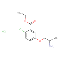 Chemical structure of ethyl 5-(2-aminopropoxy)-2-chlorobenzoate hydrochloride - CSSB20963524964
