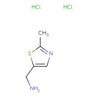 Chemical structure of 1-(2-methyl-1,3-thiazol-5-yl)methanamine dihydrochloride - CSSB00102564490