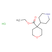 Chemical structure of ethyl 4-(piperidin-4-yl)oxane-4-carboxylate hydrochloride - CSSB21043417393