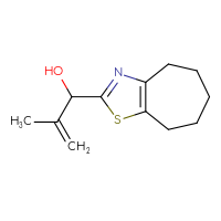 Chemical structure of 1-{4H,5H,6H,7H,8H-cyclohepta[d][1,3]thiazol-2-yl}-2-methylprop-2-en-1-ol - CSSB06607635880