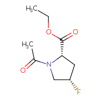 Chemical structure of ethyl (2S,4S)-1-acetyl-4-fluoropyrrolidine-2-carboxylate - CSSB00905822102