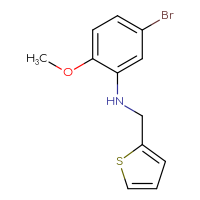 Chemical structure of 5-bromo-2-methoxy-N-[(thiophen-2-yl)methyl]aniline - CSSB00005486815