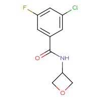 Chemical structure of 3-chloro-5-fluoro-N-(oxetan-3-yl)benzamide - CSSB00068624784