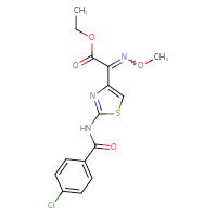 Chemical structure of ethyl 2-[2-(4-chlorobenzamido)-1,3-thiazol-4-yl]-2-(methoxyimino)acetate - CSSB02125605288