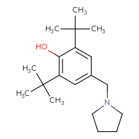 Chemical structure of 2,6-di-tert-butyl-4-[(pyrrolidin-1-yl)methyl]phenol - CSSB06538515751