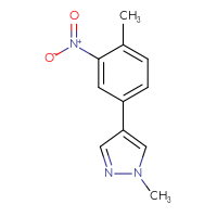 Chemical structure of 1-methyl-4-(4-methyl-3-nitrophenyl)-1H-pyrazole - CSSB03920806882