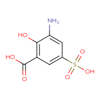 Chemical structure of 3-amino-2-hydroxy-5-sulfobenzoic acid - CSSB00000030271