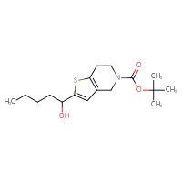 Chemical structure of tert-butyl 2-(1-hydroxypentyl)-4H,5H,6H,7H-thieno[3,2-c]pyridine-5-carboxylate - CSSB00022369978