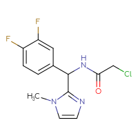 Chemical structure of 2-chloro-N-[(3,4-difluorophenyl)(1-methyl-1H-imidazol-2-yl)methyl]acetamide - CSSB01784649853