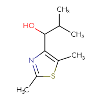 Chemical structure of 1-(2,5-dimethyl-1,3-thiazol-4-yl)-2-methylpropan-1-ol - CSSB00117091954