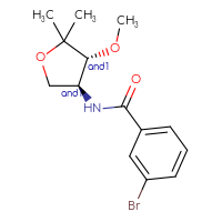 Chemical structure of rac-3-bromo-N-[(3R,4S)-4-methoxy-5,5-dimethyloxolan-3-yl]benzamide - CSSB02229374320