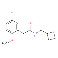 Chemical structure of 2-(5-chloro-2-methoxyphenyl)-N-(cyclobutylmethyl)acetamide - CSSB00071595940