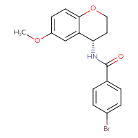 Chemical structure of 4-bromo-N-[(4S)-6-methoxy-3,4-dihydro-2H-1-benzopyran-4-yl]benzamide - CSSB02122010567