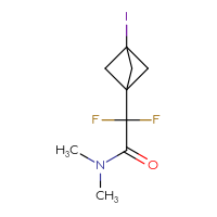 Chemical structure of 2,2-difluoro-2-{3-iodobicyclo[1.1.1]pentan-1-yl}-N,N-dimethylacetamide - CSSB07010314430