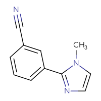 Chemical structure of 3-(1-methyl-1H-imidazol-2-yl)benzonitrile - CSSB00015968734