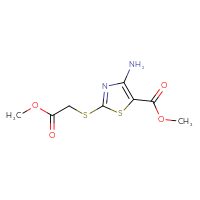 Chemical structure of methyl 4-amino-2-[(2-methoxy-2-oxoethyl)sulfanyl]-1,3-thiazole-5-carboxylate - CSSB00010176819