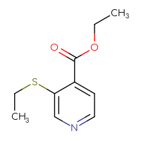 Chemical structure of ethyl 3-(ethylsulfanyl)pyridine-4-carboxylate - CSSB01687561815