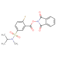 Chemical structure of 1,3-dioxo-2,3-dihydro-1H-isoindol-2-yl 2-fluoro-5-[methyl(propan-2-yl)sulfamoyl]benzoate - CSSB00116223014