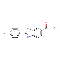 Chemical structure of methyl 2-(4-methylphenyl)-1H-1,3-benzodiazole-6-carboxylate - CSSB00103164721