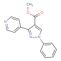 Chemical structure of methyl 1-phenyl-3-(pyridin-4-yl)-1H-pyrazole-4-carboxylate - CSSB00025732019