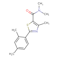 Chemical structure of 2-(2,4-dimethylphenyl)-N,N,4-trimethyl-1,3-thiazole-5-carboxamide - CSSB00103921400