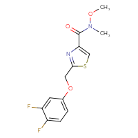 Chemical structure of 2-[(3,4-difluorophenoxy)methyl]-N-methoxy-N-methyl-1,3-thiazole-4-carboxamide - CSSB07893111976