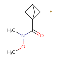 Chemical structure of 2-fluoro-N-methoxy-N-methylbicyclo[1.1.1]pentane-1-carboxamide - CSSB20780506196