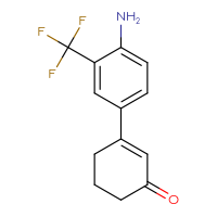 Chemical structure of 3-[4-amino-3-(trifluoromethyl)phenyl]cyclohex-2-en-1-one - CSSB06583538936