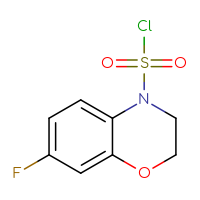Chemical structure of 7-fluoro-3,4-dihydro-2H-1,4-benzoxazine-4-sulfonyl chloride - CSSB15005366808
