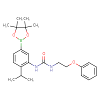 Chemical structure of 1-(2-phenoxyethyl)-3-[2-(propan-2-yl)-5-(4,4,5,5-tetramethyl-1,3,2-dioxaborolan-2-yl)phenyl]urea - CSSB21332114571