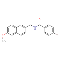 Chemical structure of 4-bromo-N-[(6-methoxynaphthalen-2-yl)methyl]benzamide - CSSB00230986886