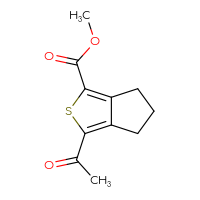 Chemical structure of methyl 3-acetyl-4H,5H,6H-cyclopenta[c]thiophene-1-carboxylate - CSSB00011161482