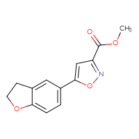 Chemical structure of methyl 5-(2,3-dihydro-1-benzofuran-5-yl)-1,2-oxazole-3-carboxylate - CSSB00133469264