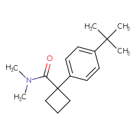 Chemical structure of 1-(4-tert-butylphenyl)-N,N-dimethylcyclobutane-1-carboxamide - CSSB00918557046