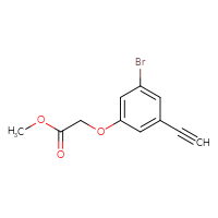 Chemical structure of methyl 2-(3-bromo-5-ethynylphenoxy)acetate - CSSB06261471229