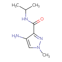 Chemical structure of 4-amino-1-methyl-N-(propan-2-yl)-1H-pyrazole-3-carboxamide - CSSB00012263957