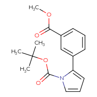 Chemical structure of tert-butyl 2-[3-(methoxycarbonyl)phenyl]-1H-pyrrole-1-carboxylate - CSSB03543098173