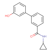 Chemical structure of N-cyclopropyl-3'-hydroxy-[1,1'-biphenyl]-3-carboxamide - CSSB00150704393