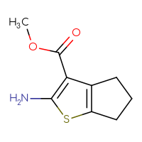 Chemical structure of methyl 2-amino-4H,5H,6H-cyclopenta[b]thiophene-3-carboxylate - CSSB00000183851